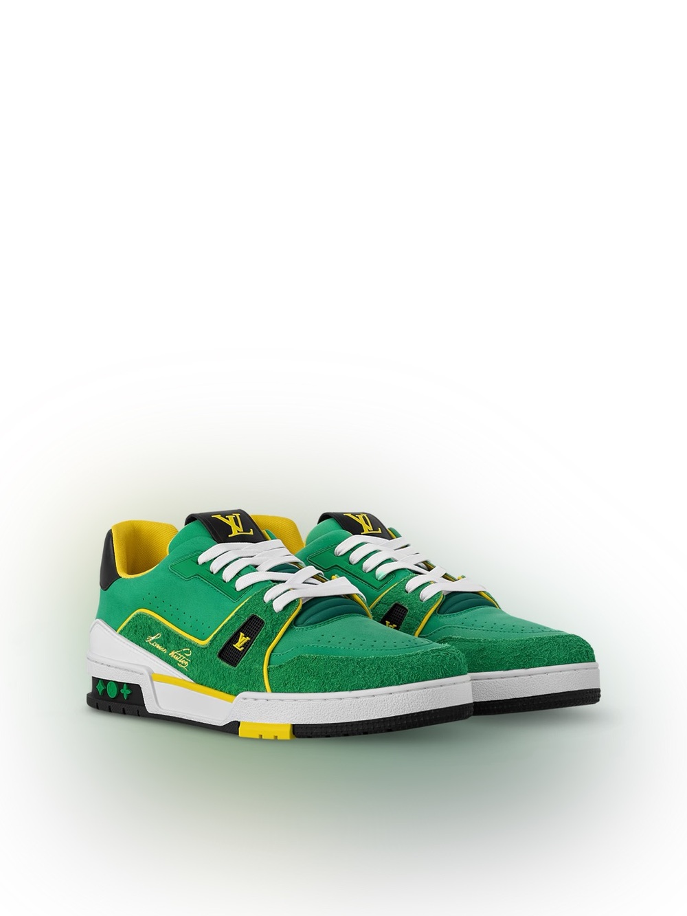 Louis Vuitton Men’s Leather Sneaker LV Trainer Green Size Italy Size 41 US 8